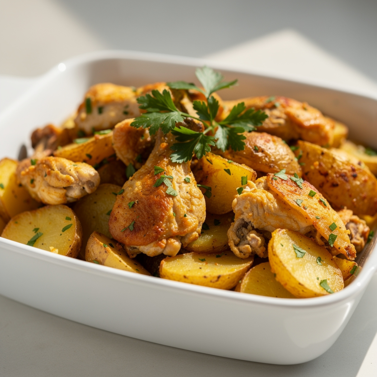 Loaded BBQ Chicken and Potato Casserole