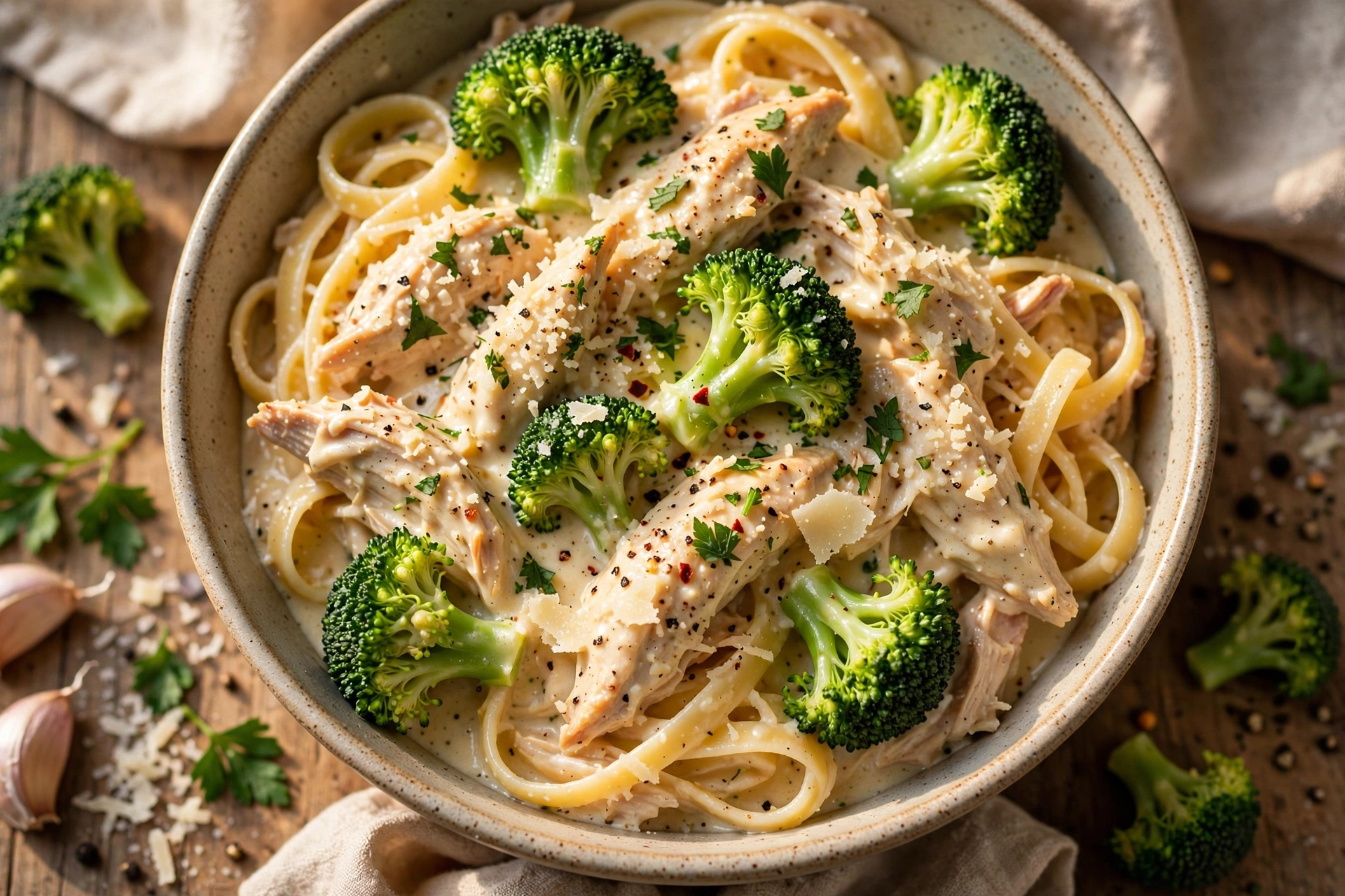 Slow Cooker Chicken Alfredo with Broccoli