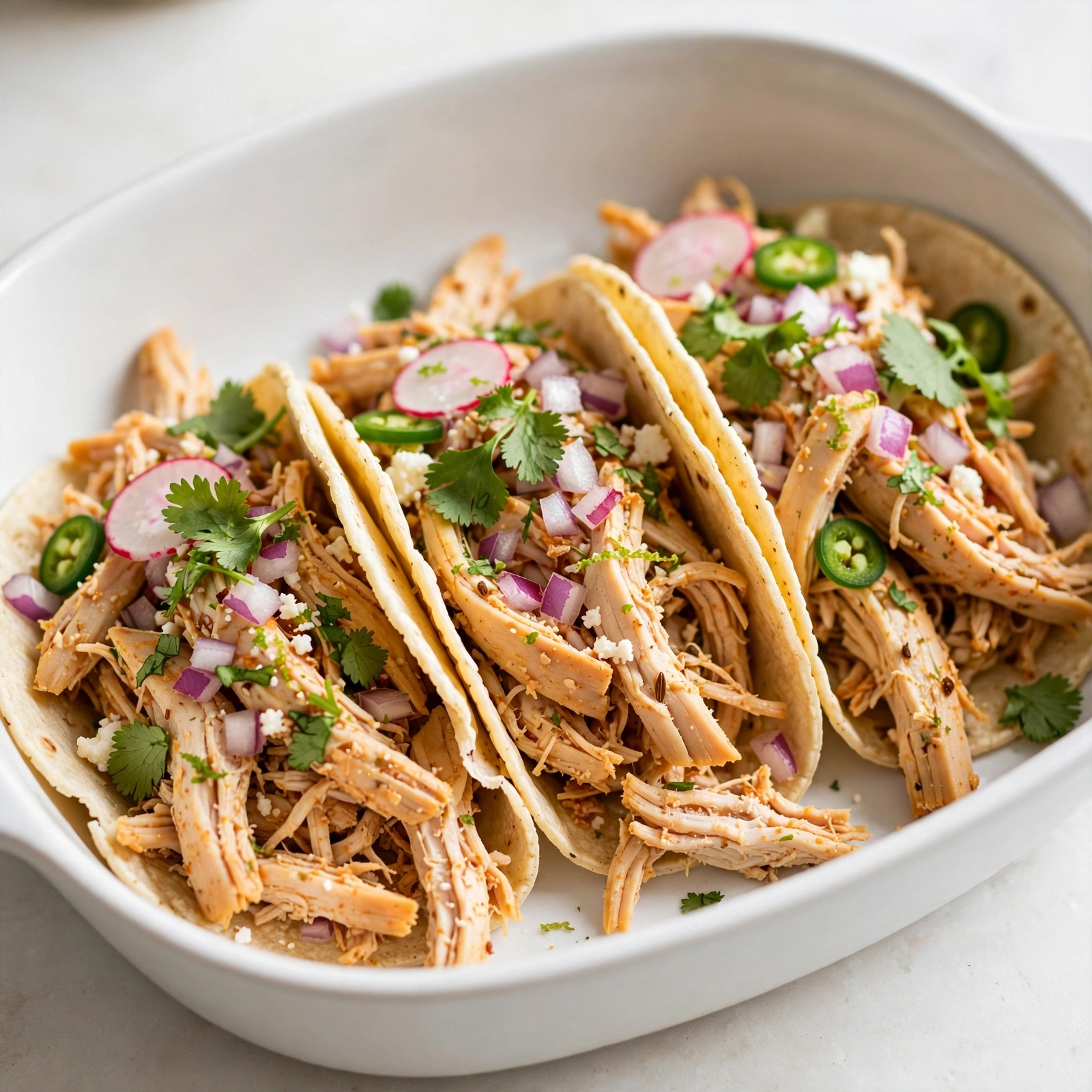 Slow Cooker Shredded Chicken Tacos